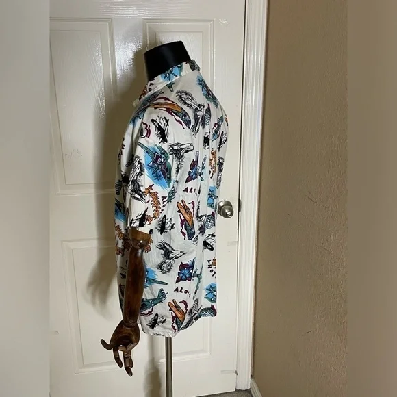 Vintage Monzini Collection Hawaiian Shirt Aloha Men's Size Large​​​​​​​​​​​ - Picture 2 of 9